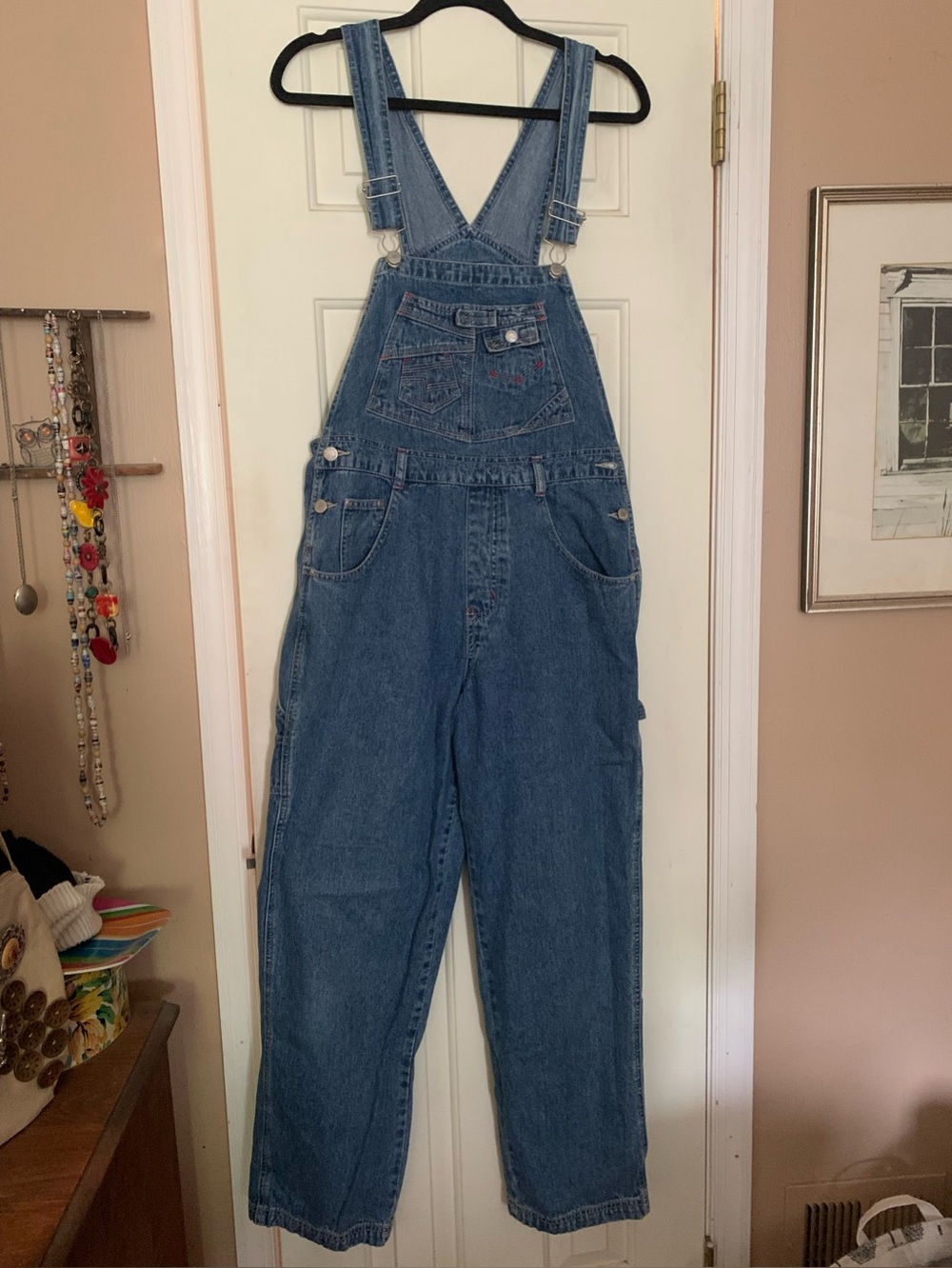 L.A. Blues Denim Overalls with Light Blue Logo